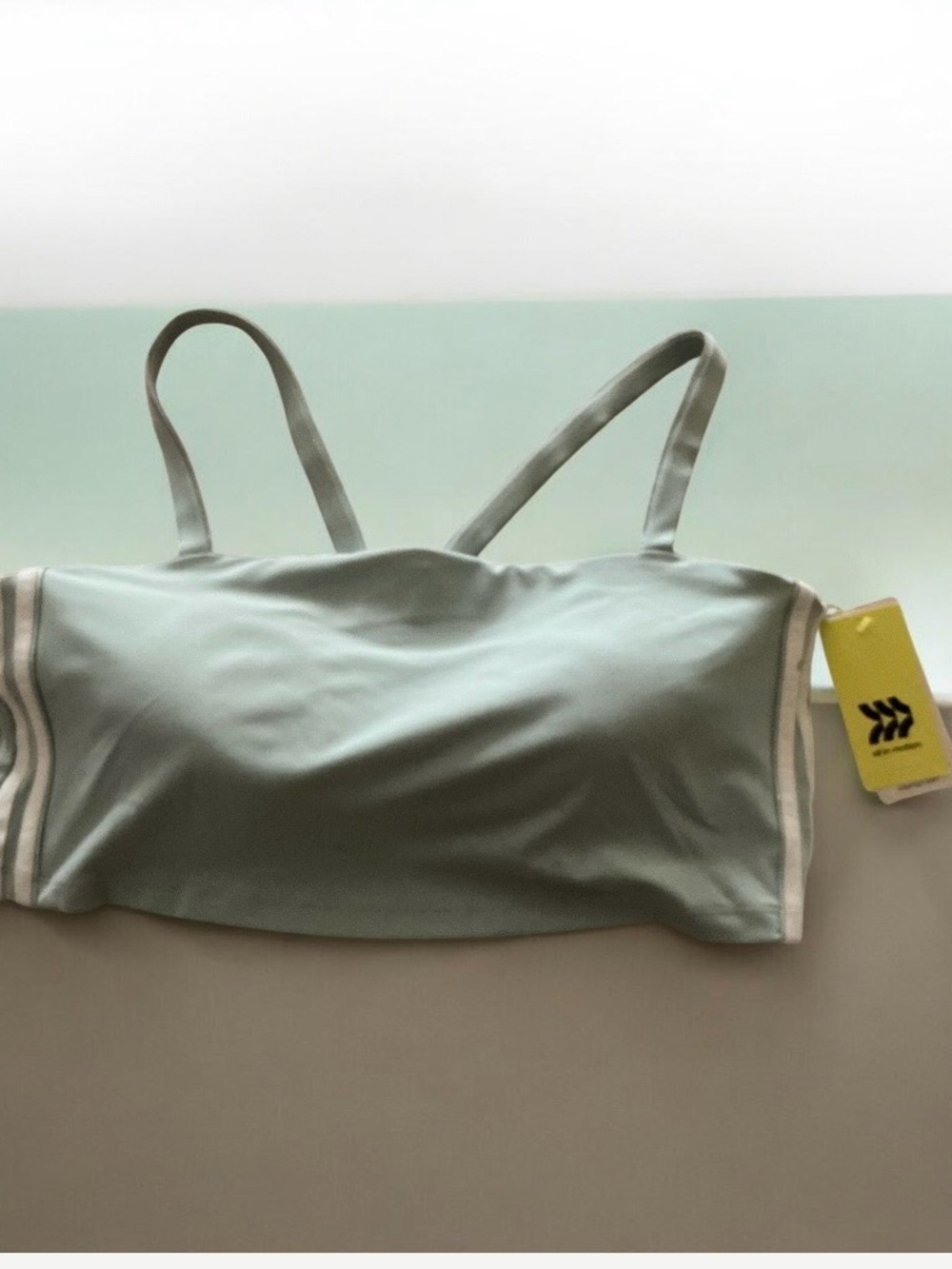 light sage green strapless sports bra